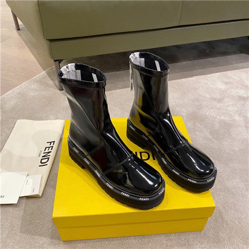 High Quality Luxury Fendi Platform Motorcycle Boots