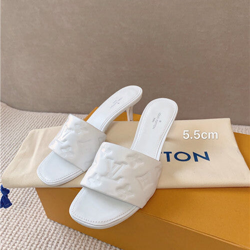 High Quality Luxury Louis Vuitton Heel Slippers – Style 38787 alternate view