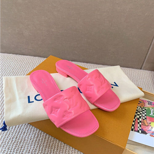 High Quality Luxury Louis Vuitton Slippers Womens Pink