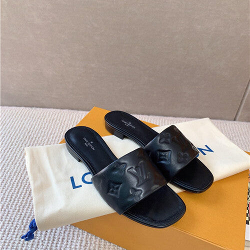High Quality Luxury Louis Vuitton Slippers Womens Black