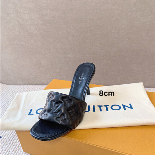 High Quality Luxury Louis Vuitton Heel Slippers – Style 68163 product detail