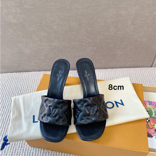 High Quality Luxury Louis Vuitton Heel Slippers – Style 68163 alternate view