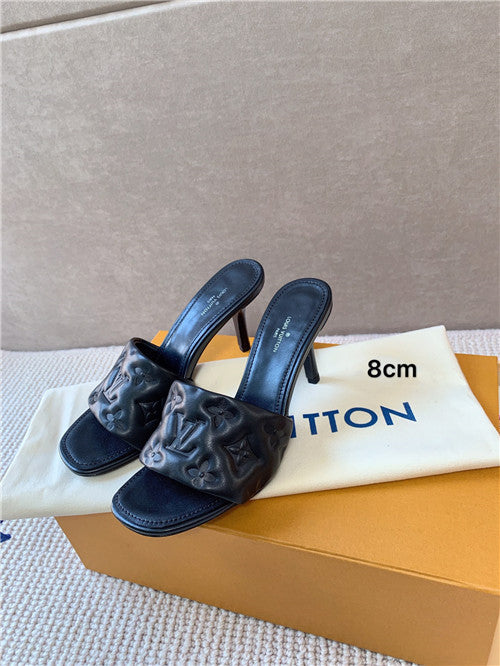 High Quality Luxury Louis Vuitton Heel Slippers – Style 68163