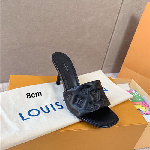 High Quality Luxury Louis Vuitton Heel Slippers – Style 68163 product detail