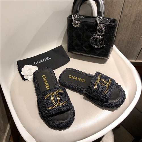High Quality Luxury Chanel Hand Woven Slippers alternate view