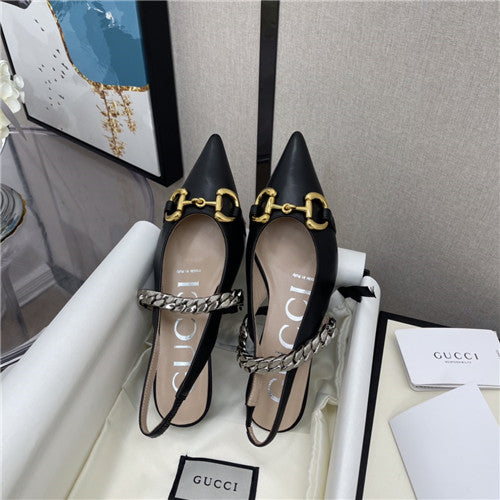 High Quality Luxury Gucci Horsebit Chain Low Heel Sandals – Style 96307 alternate view