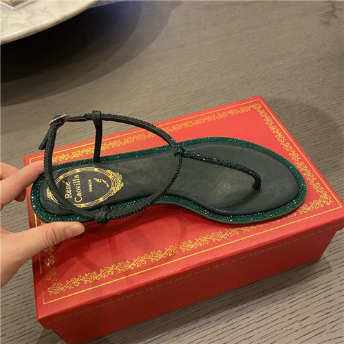 High Quality Luxury Rene Caovilla Flat Sandals – Style 01350 product detail
