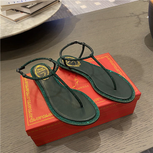 High Quality Luxury Rene Caovilla Flat Sandals – Style 01350 product detail