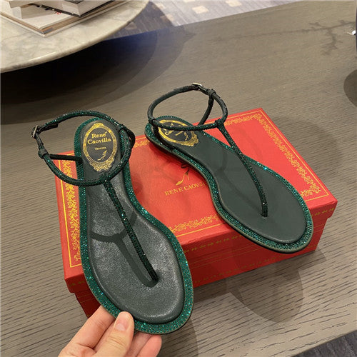 High Quality Luxury Rene Caovilla Flat Sandals – Style 01350 alternate view