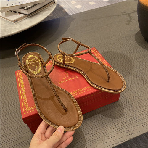 High Quality Luxury Rene Caovilla Flat Sandals – Style 65190 product detail