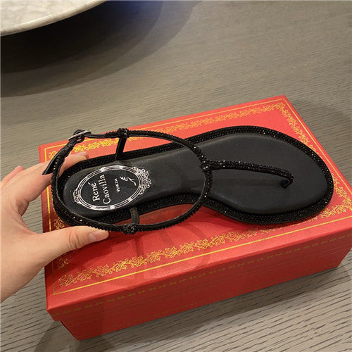 High Quality Luxury Rene Caovilla Flat Sandals – Style 25638 product detail