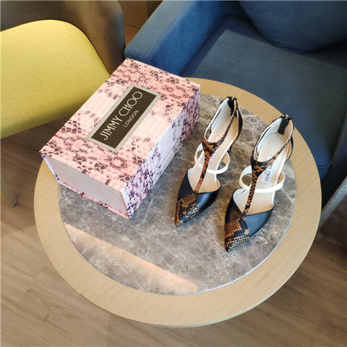 High Quality Luxury Jimmy Choo Saoni 100 Snake-Print Leather Pumps product detail