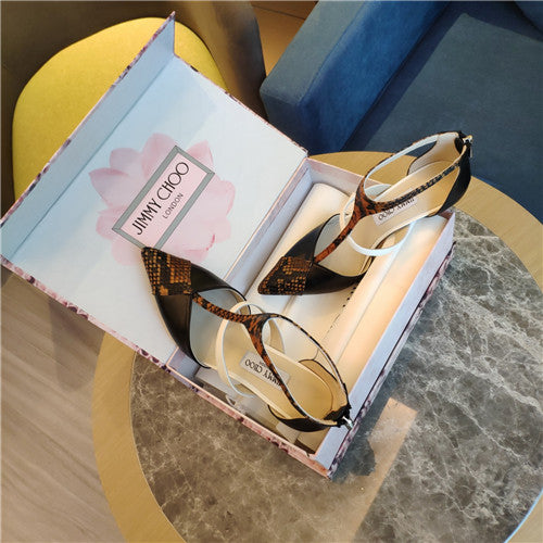 High Quality Luxury Jimmy Choo Saoni 100 Snake-Print Leather Pumps product detail