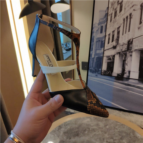 High Quality Luxury Jimmy Choo Saoni 100 Snake-Print Leather Pumps product detail