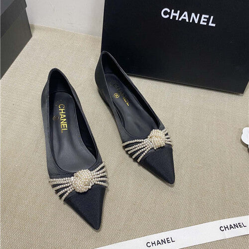 High Quality Luxury Chanel High-Heeled Silk Shoes