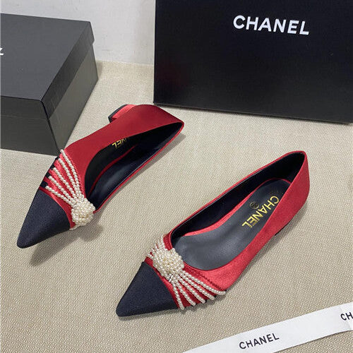 High Quality Luxury Chanel High-Heeled Silk Shoes – Style 52998 product detail