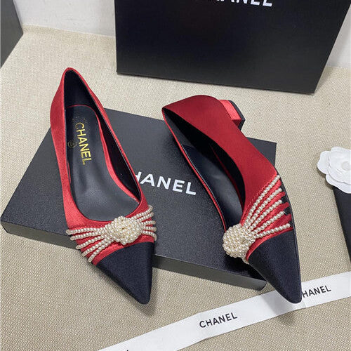 High Quality Luxury Chanel High-Heeled Silk Shoes – Style 52998 product detail