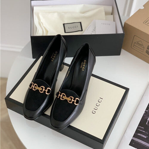 High Quality Luxury Gucci Horse Buckle Loafers Women alternate view