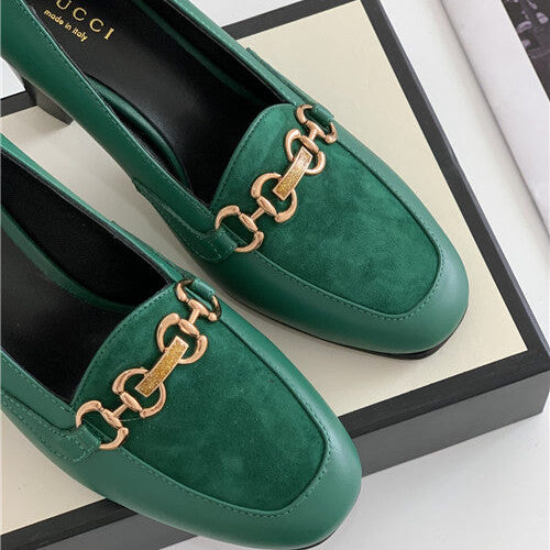 High Quality Luxury Gucci Horse Buckle Loafers Women – Style 42099 product detail