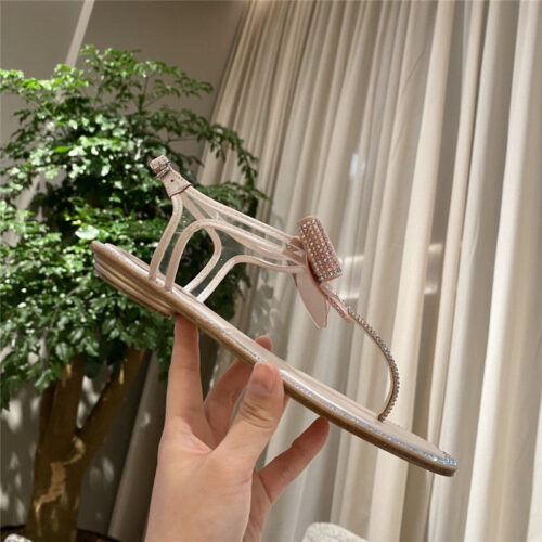 High Quality Luxury Rene Caovilla Flip Flops Bow Flat Sandals – Style 36358 product detail
