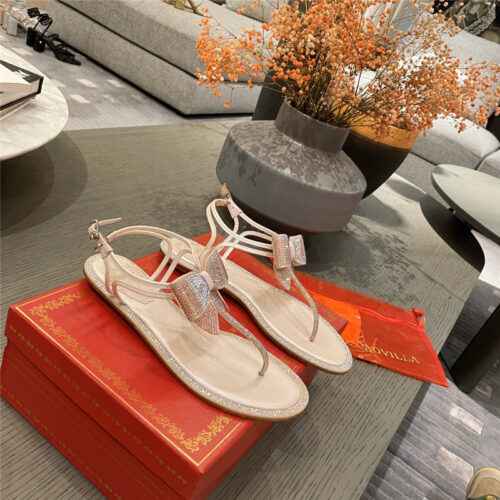 High Quality Luxury Rene Caovilla Flip Flops Bow Flat Sandals – Style 36358 alternate view