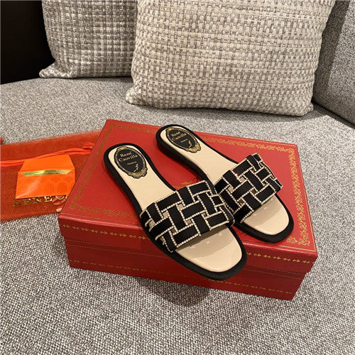 High Quality Luxury Rene Caovilla Flat Slippers