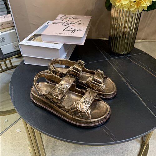 High Quality Luxury Chanel Velcro Dad Beach Sandals