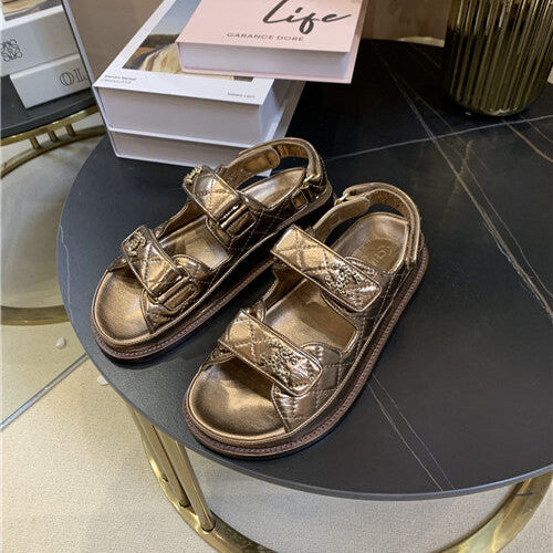 High Quality Luxury Chanel Velcro Dad Beach Sandals alternate view