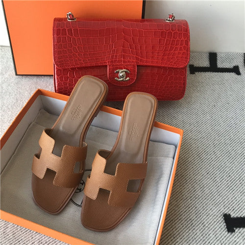 High Quality Luxury Hermes Flat Slippers Womens
