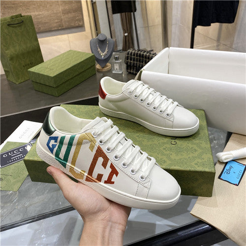 High Quality Luxury Womens Gucci White Leather Sneakers – Style 96755