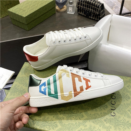 High Quality Luxury Womens Gucci White Leather Sneakers – Style 96755 alternate view