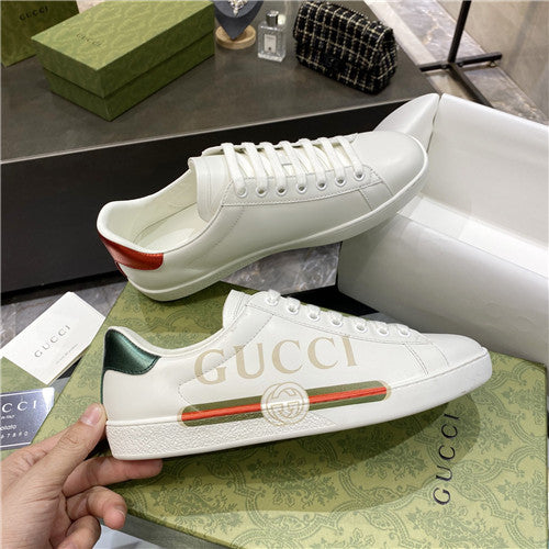 High Quality Luxury Womens Gucci White Leather Sneakers alternate view