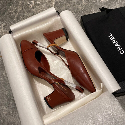 High Quality Luxury Chanel Slingback Heels Sandals – Style 11334 product detail