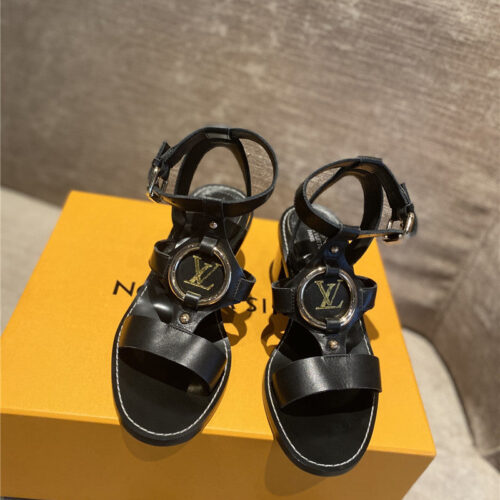 High Quality Luxury Louis Vuitton Chunky Heel Sandals – Style 29891 alternate view