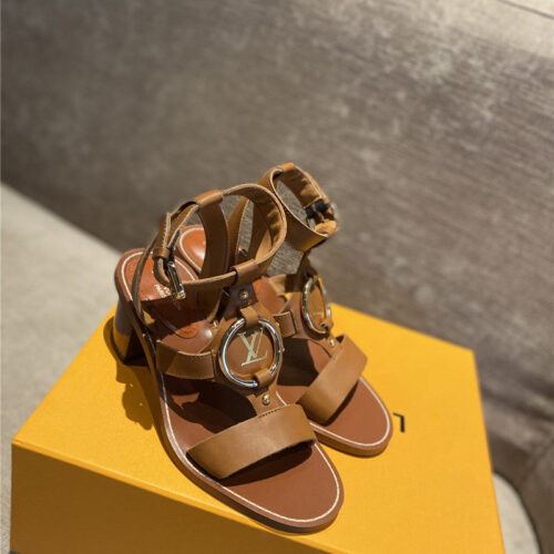 High Quality Luxury Louis Vuitton Chunky Heel Sandals