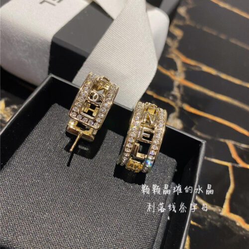 High Quality Luxury Chanel Light Champagne Gold Earrings product detail