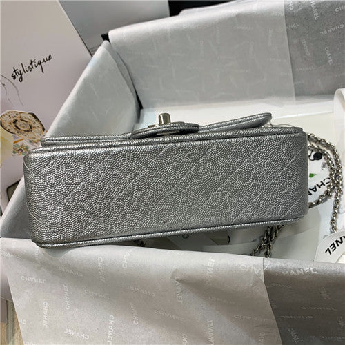 High Quality Luxury Chanel Silver Flap Bag product detail