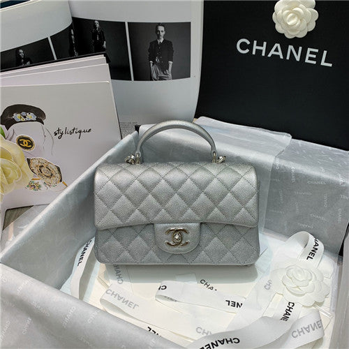 High Quality Luxury Chanel Silver Flap Bag product detail