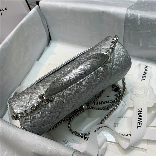 High Quality Luxury Chanel Silver Flap Bag product detail