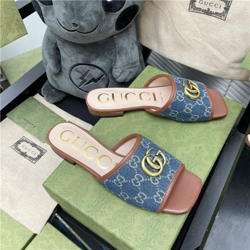 High Quality Luxury Gucci Denim Platform Slippers product detail