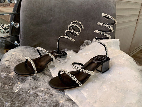 High Quality Luxury Rene Caovilla Heels Sandals – Style 00742