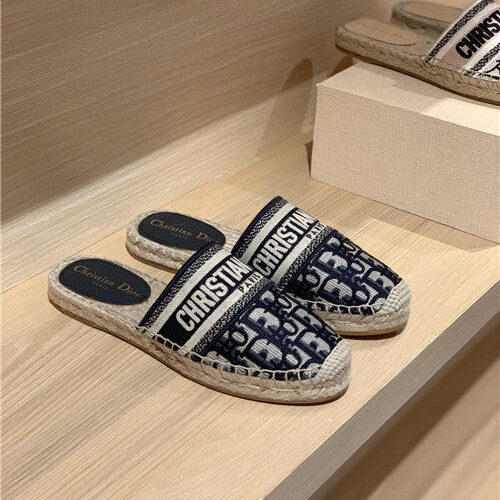 High Quality Luxury Dior Embroidered Slippers Womens – Style 98438