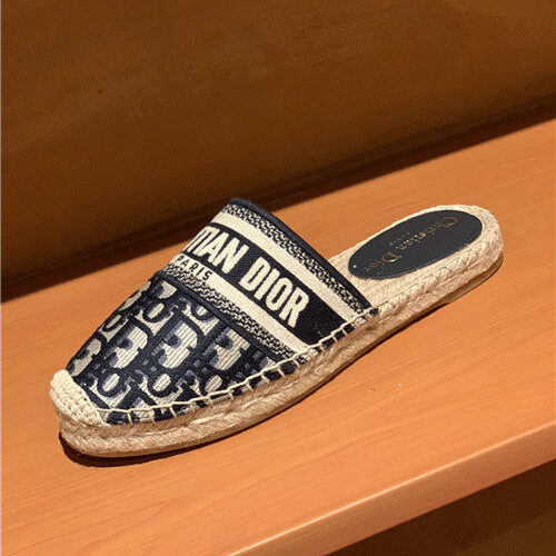 High Quality Luxury Dior Embroidered Slippers Womens – Style 98438 product detail
