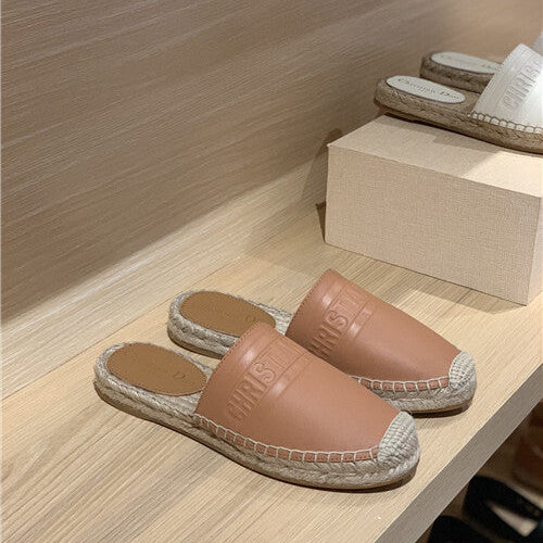 High Quality Luxury Dior Embroidered Slippers Womens – Style 00134