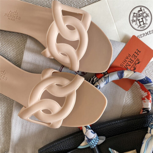High Quality Luxury Hermes New Classic Pig Nose Chain Slippers product detail