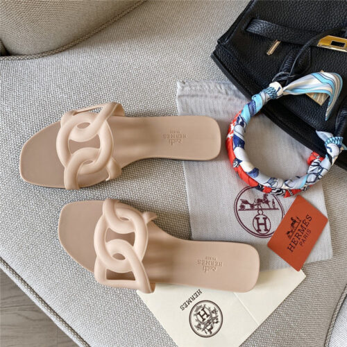 High Quality Luxury Hermes New Classic Pig Nose Chain Slippers