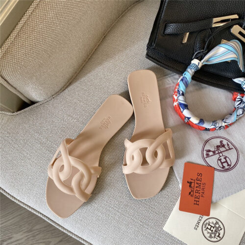High Quality Luxury Hermes New Classic Pig Nose Chain Slippers product detail