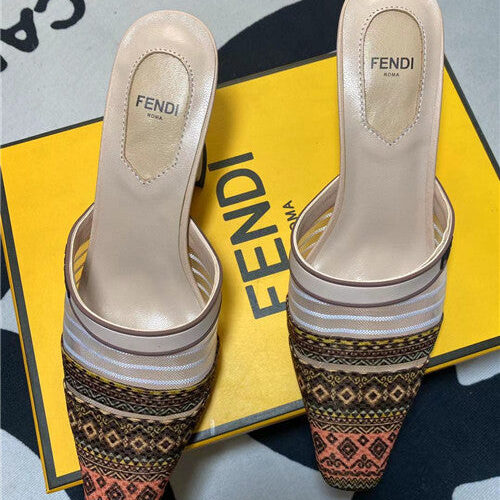 High Quality Luxury Fendi High Heel Slippers – Style 70323 product detail