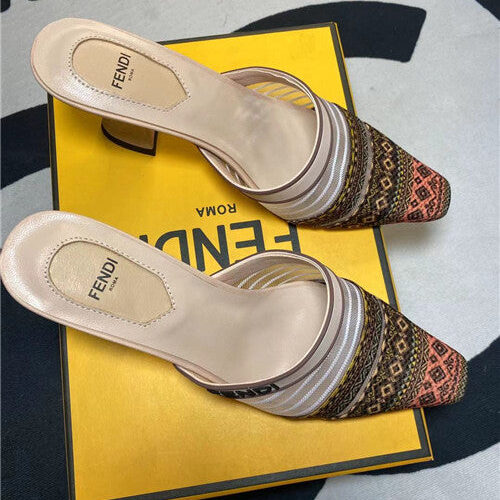 High Quality Luxury Fendi High Heel Slippers – Style 70323 alternate view