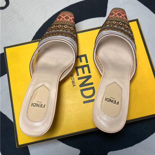 High Quality Luxury Fendi High Heel Slippers – Style 70323 product detail